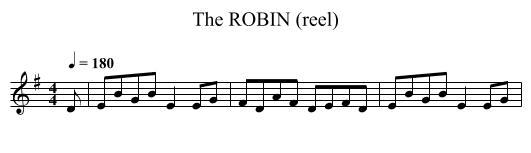 ROBIN (reel), The - staff notation