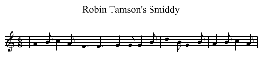 Robin Tamson's Smiddy - staff notation