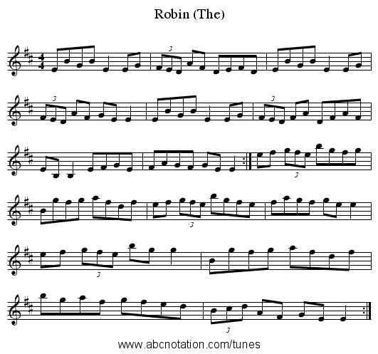 Robin (The) - staff notation