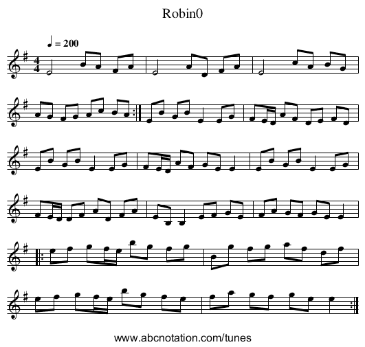 Robin0 - staff notation