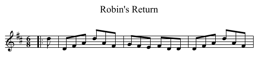 Robin's Return - staff notation