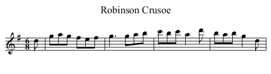Robinson Crusoe - staff notation