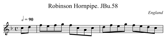 Robinson Hornpipe. JBu.58 - staff notation