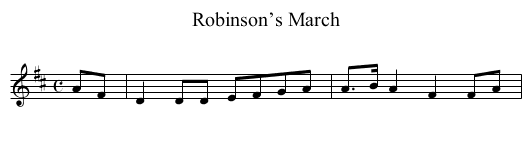 Robinson’s March - staff notation