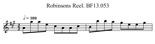 Robinsons Reel. BF13.053 - staff notation
