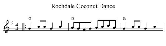 Rochdale Coconut Dance - staff notation