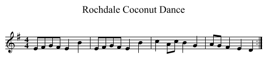 Rochdale Coconut Dance - staff notation