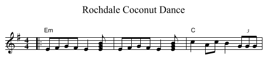 Rochdale Coconut Dance - staff notation