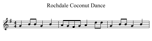 Rochdale Coconut Dance - staff notation