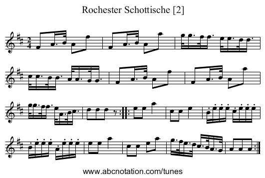 Rochester Schottische [2] - staff notation