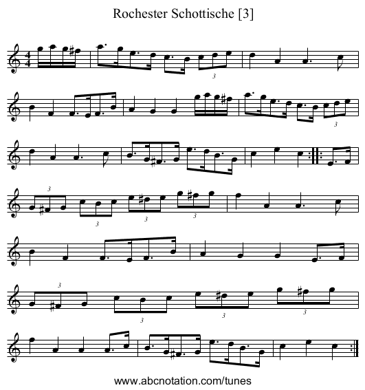 Rochester Schottische [3] - staff notation