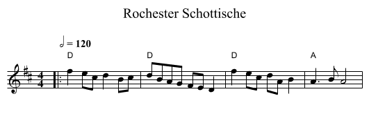 Rochester Schottische - staff notation