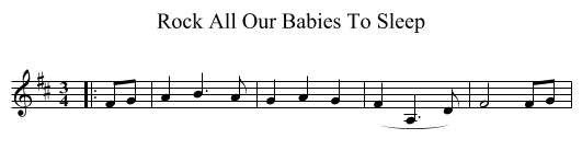 Rock All Our Babies To Sleep - staff notation