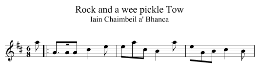 Rock and a wee pickle Tow - staff notation