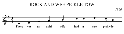 ROCK AND WEE PICKLE TOW - staff notation
