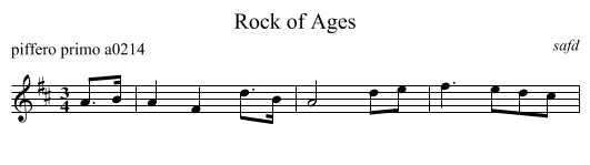 Rock of Ages - staff notation