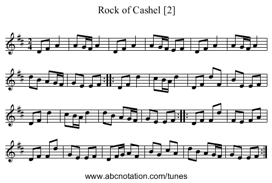 Rock of Cashel [2] - staff notation