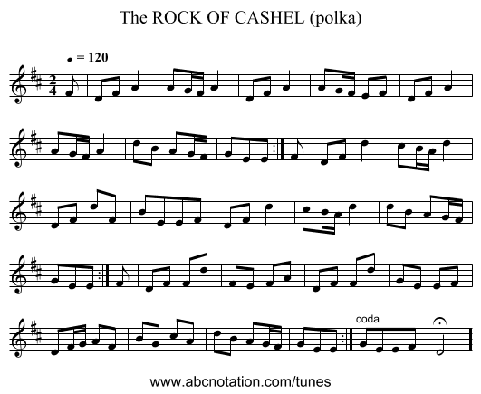 ROCK OF CASHEL (polka), The - staff notation