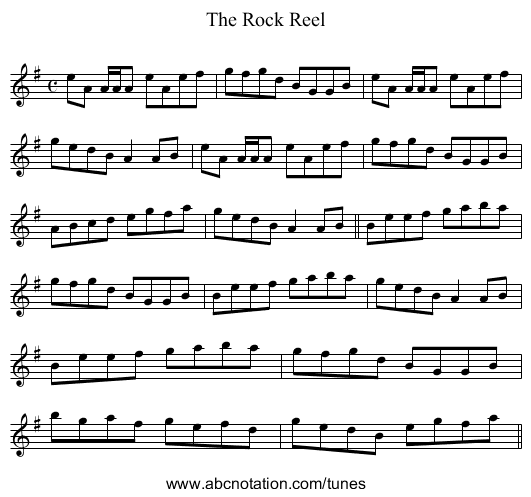Rock Reel, The - staff notation