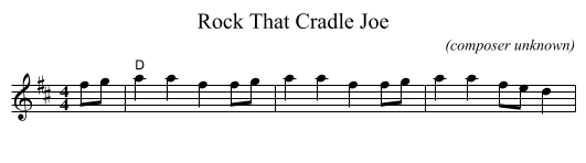 Rock That Cradle Joe - staff notation