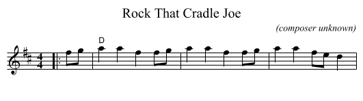 Rock That Cradle Joe - staff notation