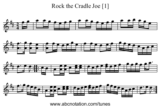 Rock the Cradle Joe [1] - staff notation