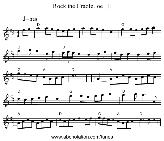 Rock the Cradle Joe [1] - staff notation