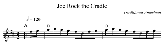 Rock the Cradle, Joe - staff notation