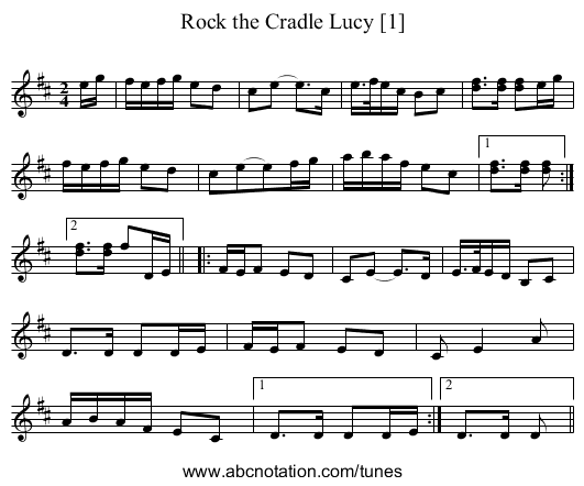 Rock the Cradle Lucy [1] - staff notation
