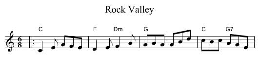 Rock Valley - staff notation