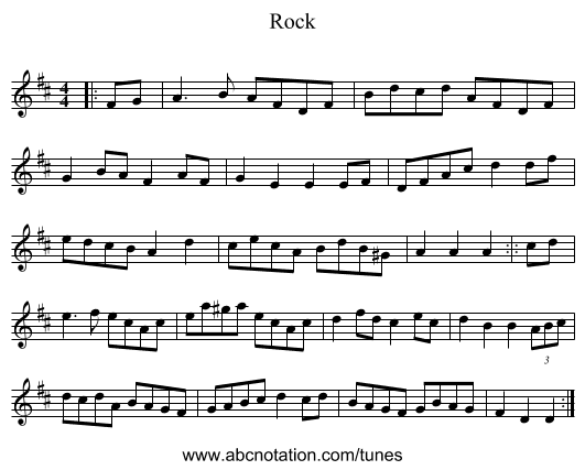 Rock - staff notation