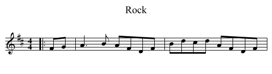 Rock - staff notation