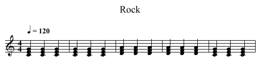 Rock - staff notation