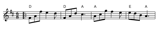 Rock-a-bye Baby Jig - staff notation
