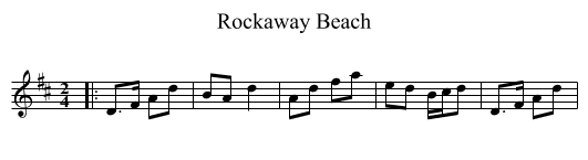 Rockaway Beach - staff notation