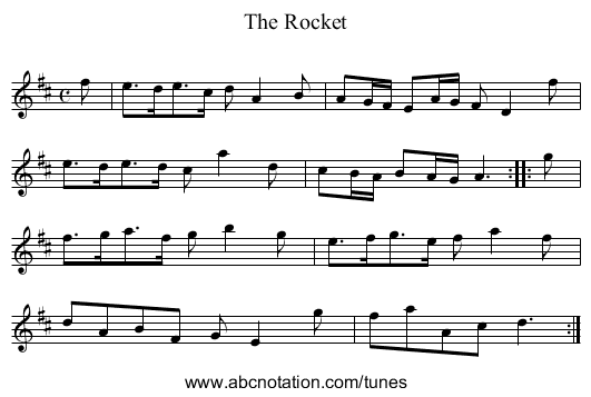 Rocket, The - staff notation