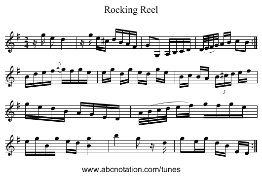 Rocking Reel - staff notation