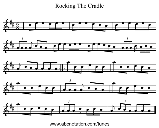 Rocking The Cradle - staff notation