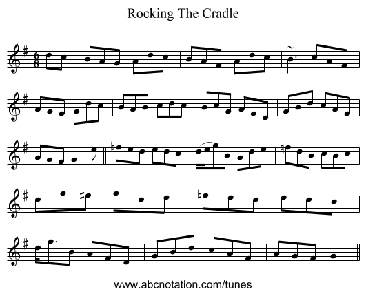 Rocking The Cradle - staff notation