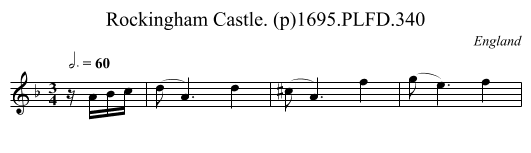 Rockingham Castle. (p)1695.PLFD.340 - staff notation