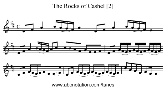 Rocks of Cashel [2], The - staff notation