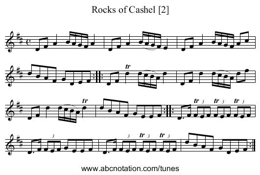 Rocks of Cashel [2] - staff notation