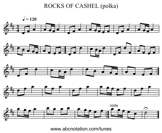 ROCKS OF CASHEL (polka) - staff notation