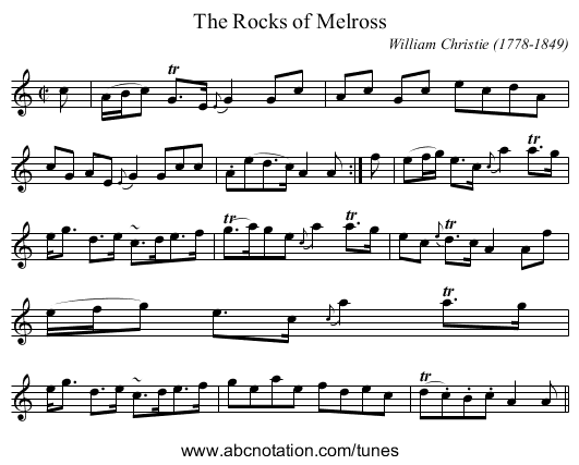 Rocks of Melross, The - staff notation