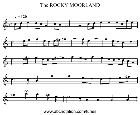 ROCKY MOORLAND, The - staff notation
