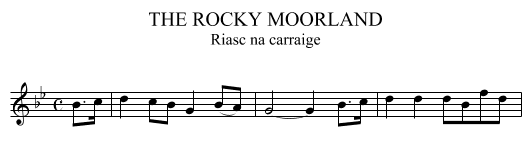 ROCKY MOORLAND, THE  - staff notation