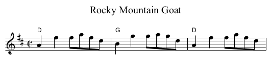 Rocky Mountain Goat - staff notation
