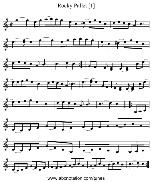 Rocky Pallet [1] - staff notation