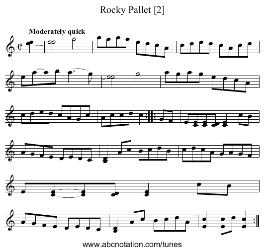 Rocky Pallet [2] - staff notation