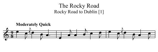 Rocky Road, The - staff notation